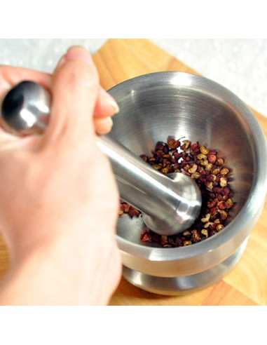 Pilao com Macerador Socador Aço Inox Temperos...