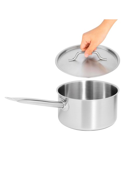 Panela com Tampa Cabo Aço Inox Fundo Triplo 20cm 2,5L