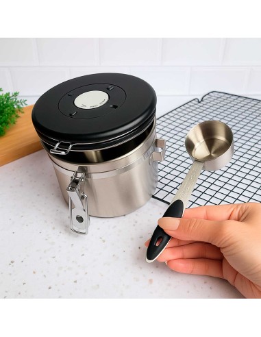 Porta Cafe Valvula Pote Hermetico 1L e Colher...
