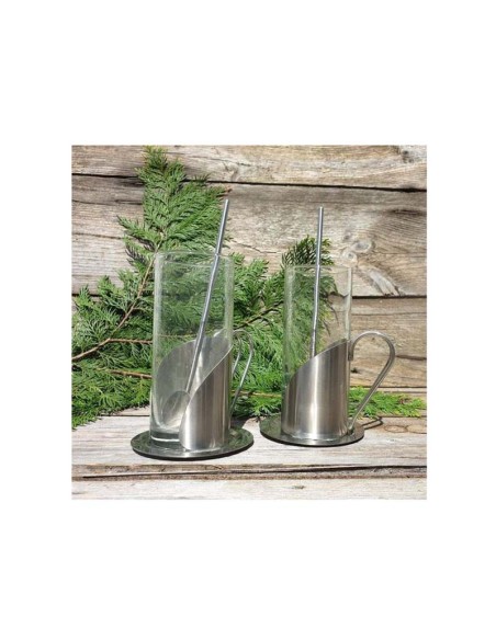 Colher Canudo em Aço Inox para Drinks Sucos Bartender 20cm