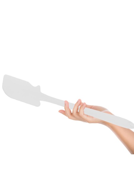 Espatula Grande Cabo Longo Silicone Branco Buffet Profissional 45cm
