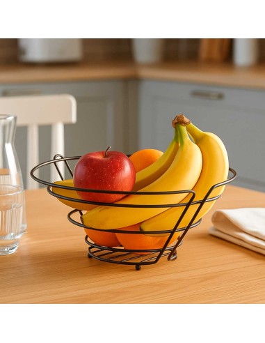 Fruteira Preta Cesta Suporte Travessa Cesto
