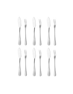 Faca Manteiga Espatula e Garfo para Petiscos Fruta Inox 12un