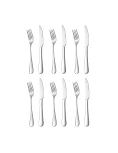 Garfo e Faca de Mesa Talheres Aço Inox Buffet Cozinha 12un