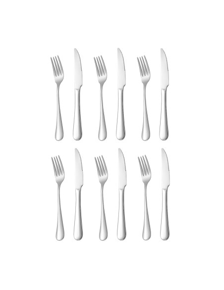 Garfo e Faca de Mesa Talheres Aço Inox Buffet Cozinha 12un