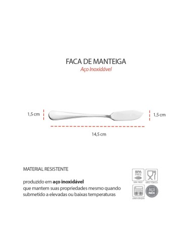 Faca Manteiga Espatula e Garfo para Petiscos...