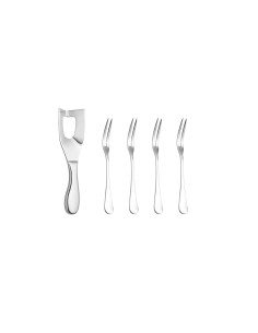 Faca de Manteiga Queijo e Garfo para Petiscos Fruta Inox 5un