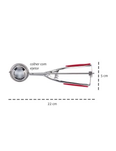 Colher de Sorvete Aço Inox com Ejetor Vermelho 2
