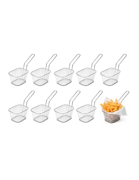Cestinha Inox Fritas Servir Porçoes Bar Restaurante 10un