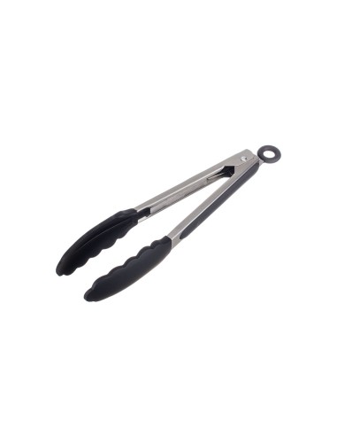 Pegador de Alimentos Pinça de Cozinha Inox Silicone Preto