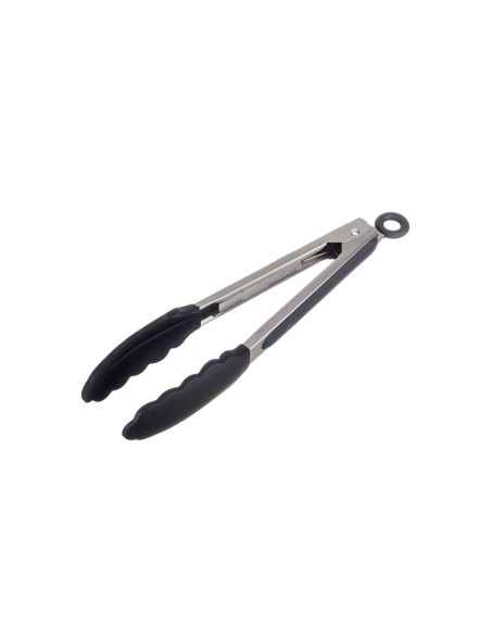 Pegador de Alimentos Pinça de Cozinha Inox Silicone Preto