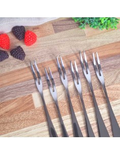 Garfo para Queijo Frios e Garfo Petiscos Frutas Aço Inox 5un 2