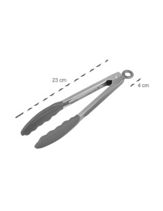 Pegador de Alimentos Pinça de Cozinha Inox Silicone Preto 2