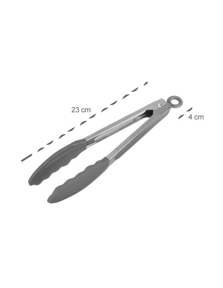 Pegador de Alimentos Pinça de Cozinha Inox Silicone Preto