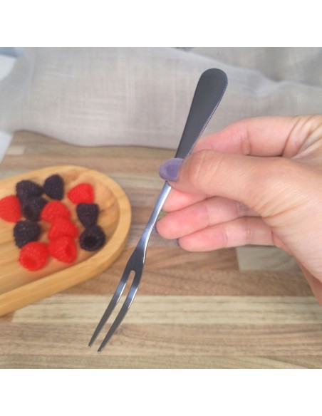 Faca para Camarao Limpar e Garfo Petiscos Frutas Inox 5un