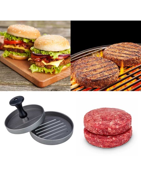 Modelador de Hamburguer Fatiador Manual Aluminio