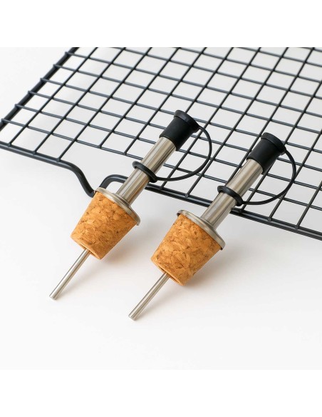 Bico Dosador com Rolha e Tampa Azeite Bebidas Inox 2un