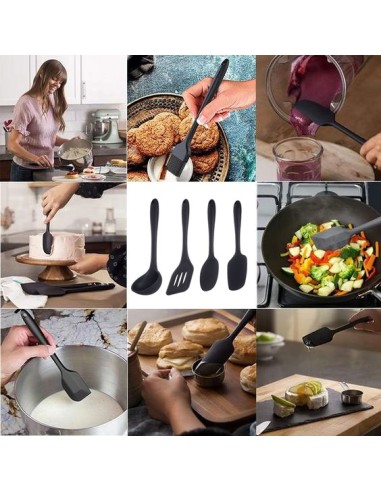 Colher de Silicone Utensilios de Cozinha Preto