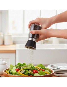 Moedor de Sal e Pimenta Vidro e Moinho em Ceramica Preto 2