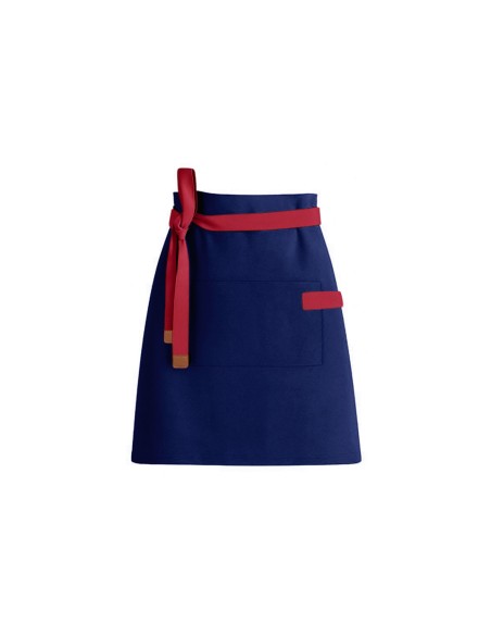 Avental de Cintura Azul Marinho Vermelho Barista Chef Unissex