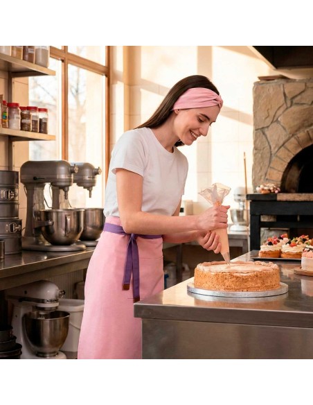 Avental de Cintura Rosa Roxo Barista Bistro Confeitaria Açai