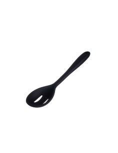 Colher de Silicone Preta Perfurada Escumadeira 1un