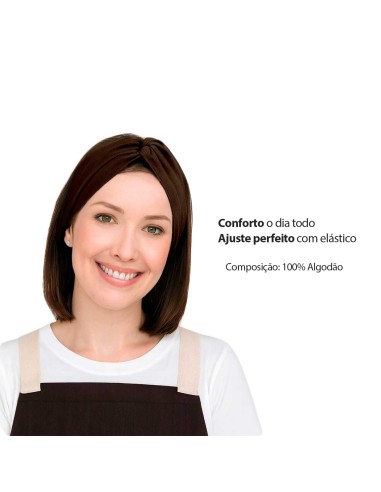 Faixa de Cabelo Turbante Bandana Marrom Chef...
