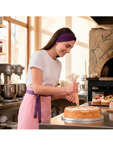 Faixa de Cabelo Turbante Bandana Roxo Açai Chef...