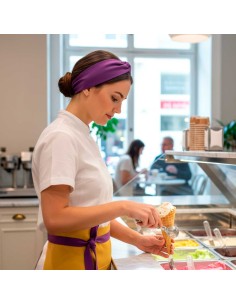 Faixa de Cabelo Turbante Bandana Roxo Açai Chef Cozinha... 2