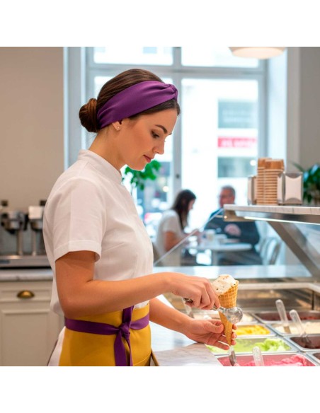 Faixa de Cabelo Turbante Bandana Roxo Açai Chef Cozinha Sorveteria