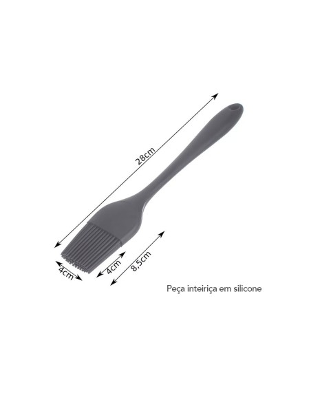 Pincel Culinario Silicone Utensilio de Cozinha Preto
