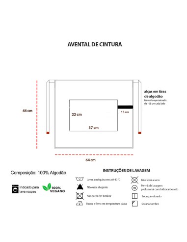 Avental de Cintura Verde Escuro Marrom...
