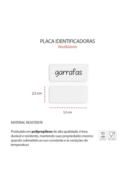 Placa Identificadora Cestos Caixas Organizador Multiuso 4un