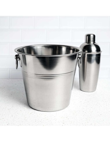Balde de Gelo e Garrafas Aço Inox 4,5L Bar...