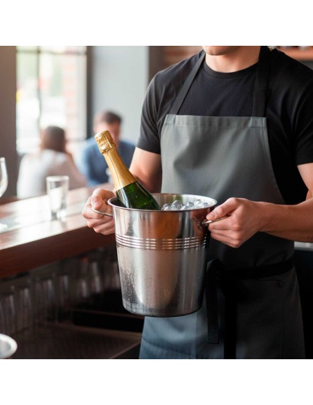 Balde de Gelo e Garrafas Aço Inox 4,5L Bar Restaurante