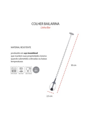 Colher Bailarina Cabo Longo Drinks Bartender...