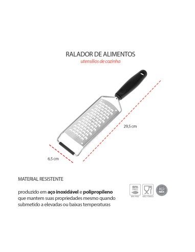 Ralador de Alimentos Grosso Aço Inox Cabo...