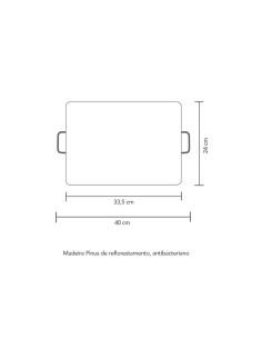 Tabua de Corte Churrasco Madeira Pinus 33cm 2