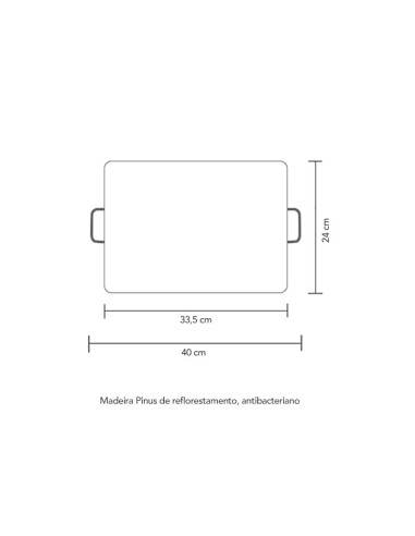 Tabua de Corte Churrasco Madeira Pinus 33cm
