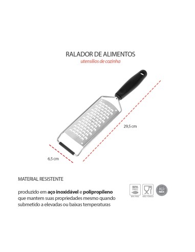 Ralador Inox Zester Especiaria Queijo Verduras...