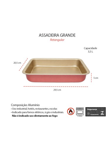 Assadeira Forma Retangular Antiaderente...