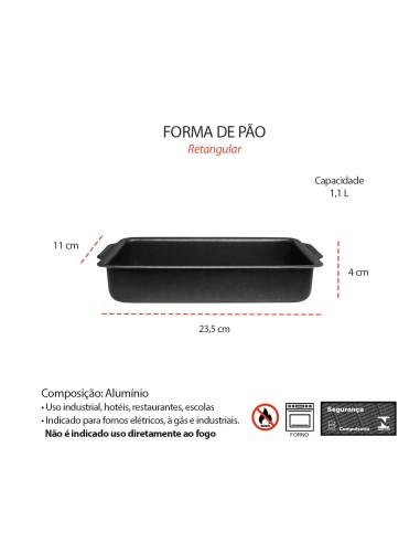 Forma de Pao Assadeira Retangular Pequena...