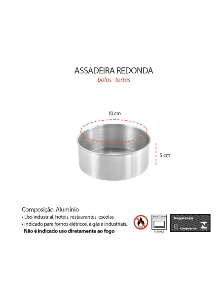 Forma Assadeira Mini Bolo Tortinha Pao Aluminio 10cm