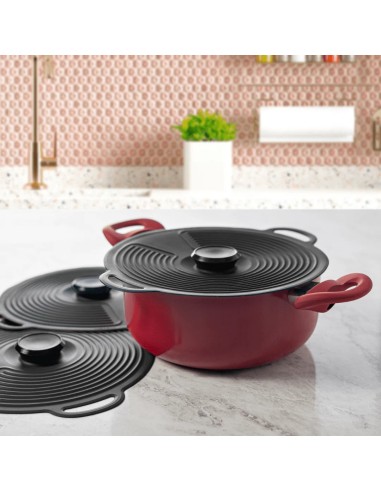 Tampa de Panela Silicone Preto Fritura Aquecer...