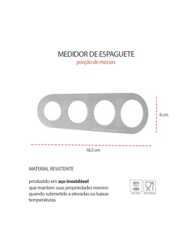 Medidor para Massas Espaguete Macarrao Aço Inox