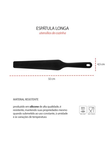 Espatula Silicone Longa Rigida Confeitaria...