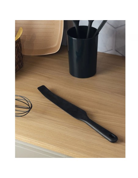 Espatula Silicone Longa Rigida Confeitaria Liquidificador Preto 32cm