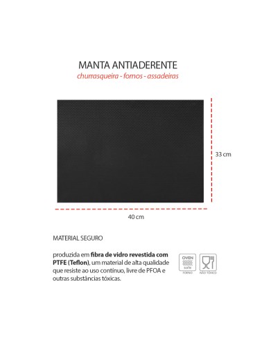 Manta Antiaderente Churrasqueira Grill Forno...