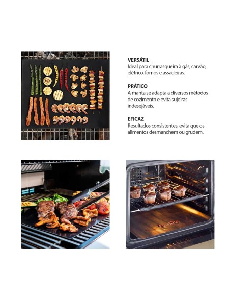 Manta Antiaderente Churrasqueira Grill Forno Assadeira 40cm