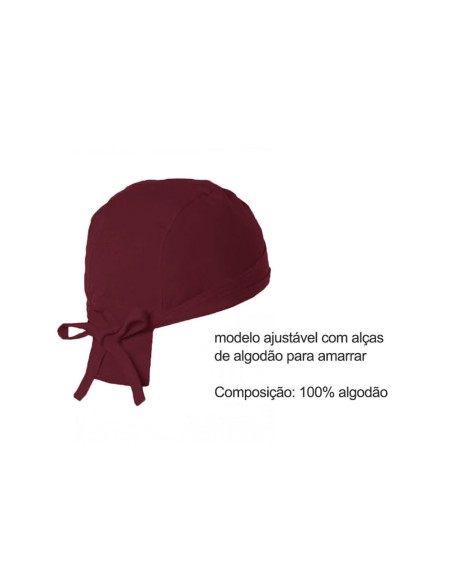 Bandana Vinho Chef de Cozinha Touca Unissex Ajustavel
